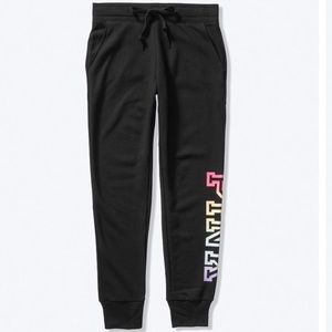 Women’s VS Pink rainbow gradient logo jogger